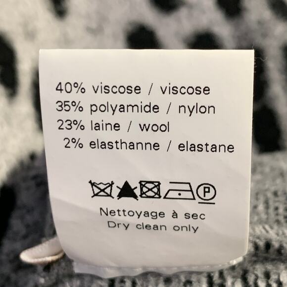 ALAIA Size 8 Grey Black Viscose Blend Animal Print Sweater - Picture 7 of 7